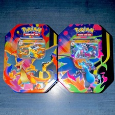 2 Pokemon TCG Mega Charizard X + Y ex Tin Bundle Sealed New 🔥