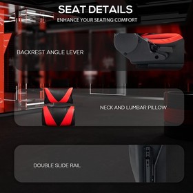 Supllueer Racing Simulator Cockpit Stand With Red Seat Fit Logitech G920 G29G923
