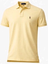 Polo Ralph Lauren Pima Soft Touch Polo Shirt Yellow Size L Classic Preppy