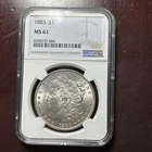 1883 P Morgan $1 Silver Dollar NGC MS 61