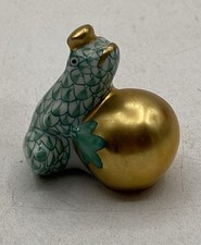 Herend Frog Prince with Golden Ball Figurine Rust Fishnet 1.4in — listing 6