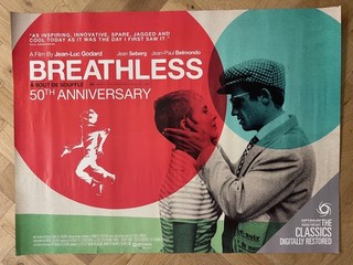 Breathless 1960 British Quad Film Movie Poster A Bout De Souffle Jean Luc Godard