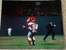 MARTY BRENNAMAN HOF 2000 CINCINNATI REDS SIGNED 1975 WORLD SERIES INSCRIBED 8X10