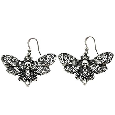 Goth Aesthetic Punk Style Moth Pendant Women Personality Earrings Skull Gothic