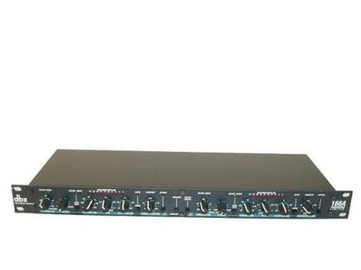 DBX 166A Compressor Limiter A processor featuring a 2-channel compressor limiter