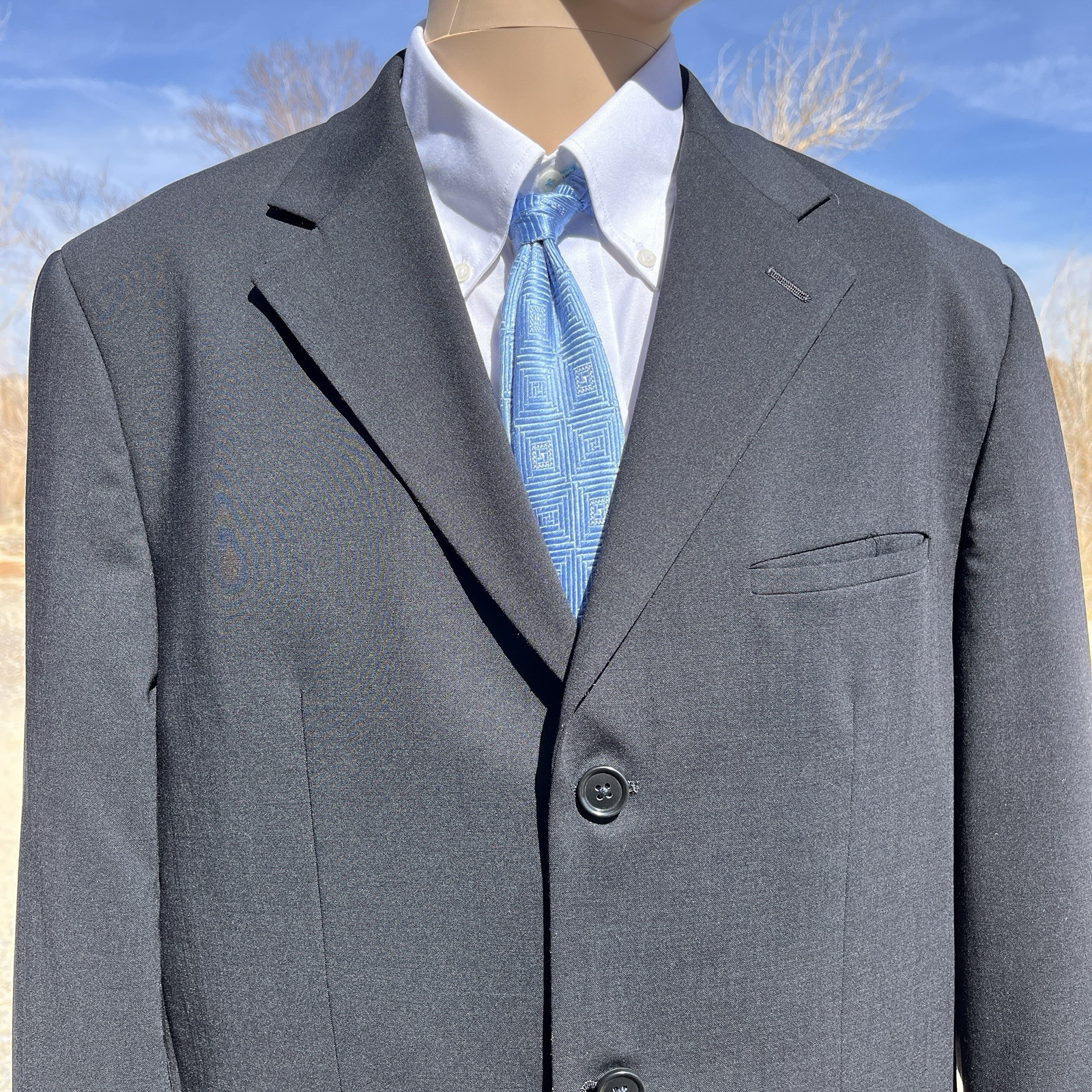 Willie Rodriguez Mens 42 Long Wool Lycra Black Formal Blazer Elegant Office Wear