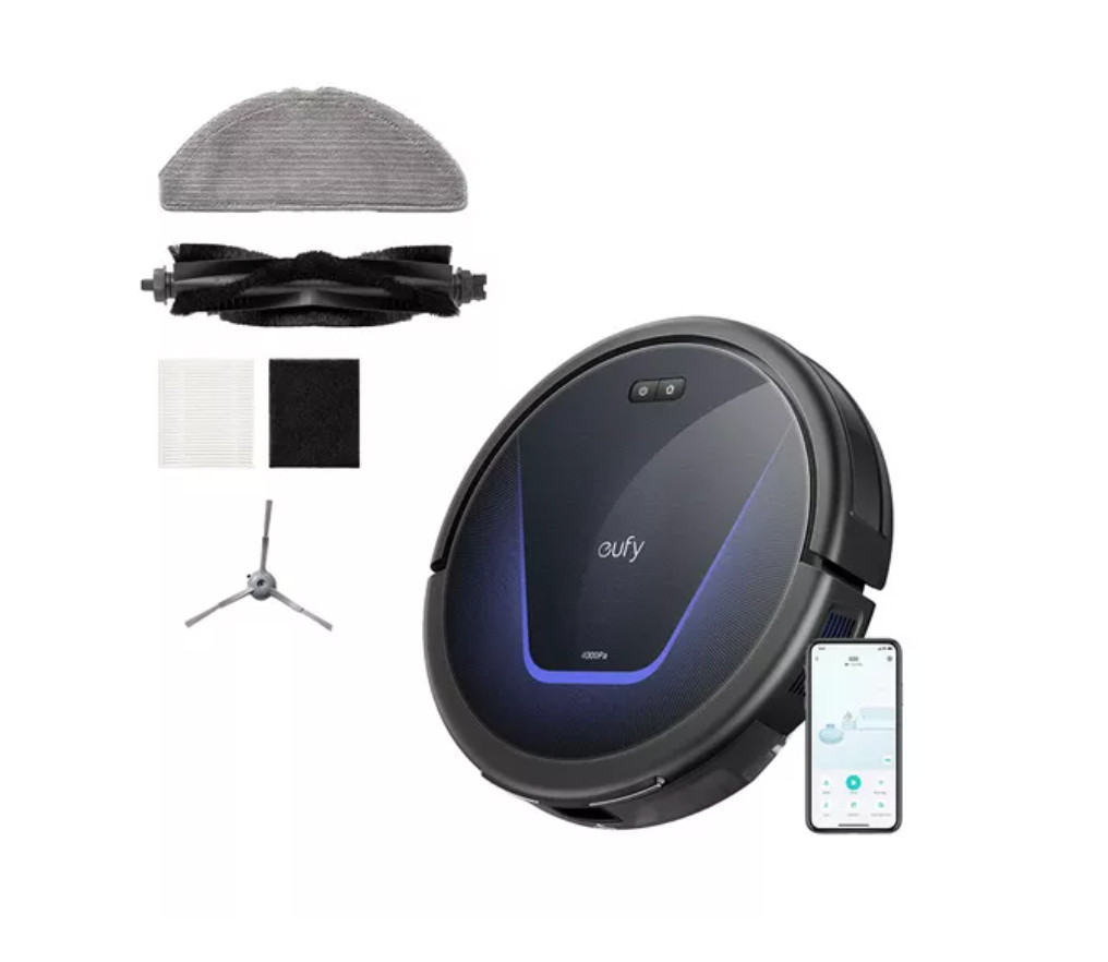 EUFY G50 Hybrid Robot Vacuum Cleaner & Mop, 4000pa Powerful Suction - Black