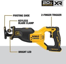 DEWALT DCS382B 20V MAX XR  Brushless Cordless Reciprocating Saw Tool Only  Re