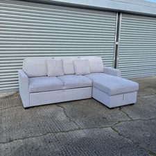 Light grey 3 seater L shape sofa bed with storage - delivery available 