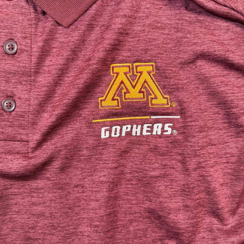 Champion Activewear Polo 男式栗色 L 吸湿排汗衬衫 — 第 3/4 张图片