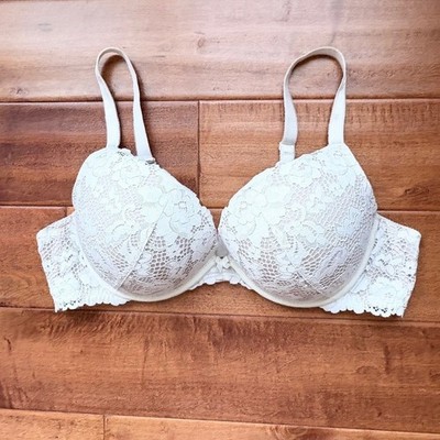 Torrid Plunge Push-Up Bra 40C Lace-Overlay Beige