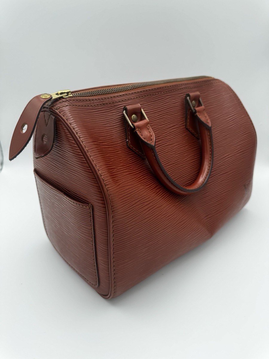 バッグ Speedy Epi25 Louis Vuitton Speedy 25 Epi Leather Cognac Brown Vintage Top