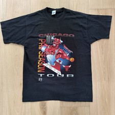 Vintage 1995 Chicago Bulls Preseason Tour Michael Jordan Tee T-shirt LARGE Rare