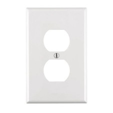 1-Gang White Duplex Outlet Receptacle Nylon Midway Midsize Wall Plate 1-Pack