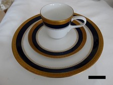 Gedeck komplett echt Kobalt - Dessertteller, Mokkatasse und Untertasse