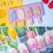 Silicone Popsicle Molds, 2 Pack Cake Pop Molds Popsicles Maker Set