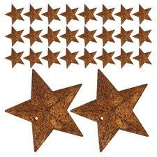  40 Pcs Rustic Star Ornament Small Rusty Stars for Crafting Barn Wall Decoration