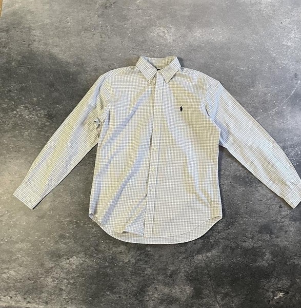 Men Polo Ralph Lauren Shirt White Cotton L #CK19