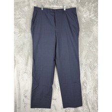 CHAPS Mens Dress Pants Blue Plaid Flat Front Separates 34 Waist 32 Length