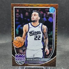 Devin Carter 2025-26 Bowman Basketball Chrome Reptilian Sacramento Kings BCV-197