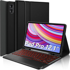 Touchpad Keyboard Case for Xiaomi Redmi Pad Pro 12.1 Inch 2024, 7 Colors Backlig