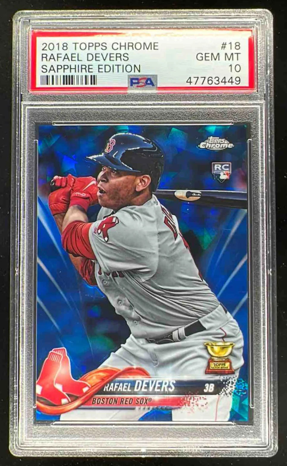2018 Topps Chrome Sapphire #18 Rafael Devers RC PSA 10