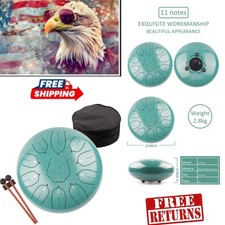 11-Tone Ethereal Steel Tongue Drum - Includes Carry Bag Learning Materials