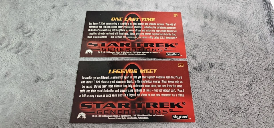 1994 - Skybox - Star Trek Generations - MOVIE FOIL INSERTS CARDS - S1 And S3 - Image 2 of 3