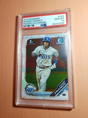 2019 Bowman Chrom Wander Franco, RC PSA 10 EDELSTEIN NEUWERTIG! #1 MLB Prospect, Strahlen