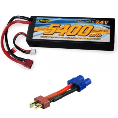 Carson 608234 7,4V 5400mAh 60C 2S 7,4V LiPo Akku HC mit EC3-Adapter