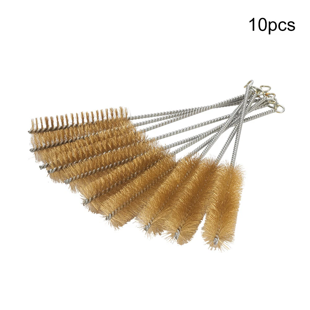 30cm Length Copper Wire Bristle Long Handle Pipe Tube Metal Brush