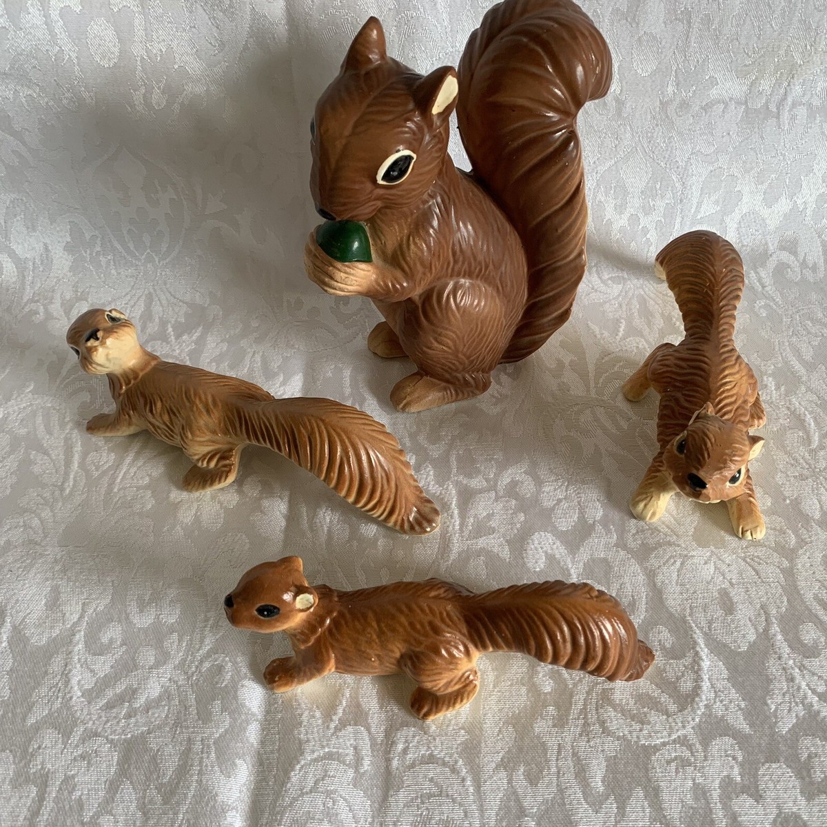 * old pottery animal ❀ふんわりしっぽ グレーの リスさん old pottery animal ❀ふんわりしっぽ グレーの リスさん