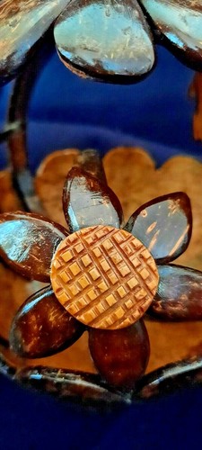 Ceylon Coconut Shell Flower Vase Handmade Pot Natural Eco Friendly Home Décor - Picture 7 of 8