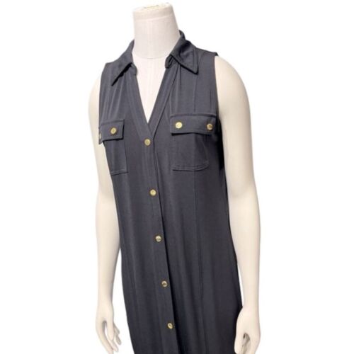 Michael Kors Matte Jersey Maxi Shirt Dress Sz M - Picture 4 of 7