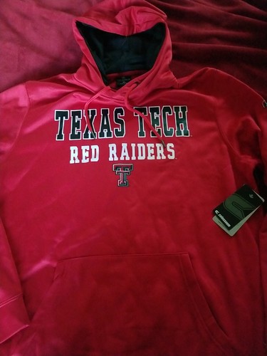 Felpa con cappuccio Texas Tech Red Raiders - Uomo XL - Nero, Rosso Pullover Felpa - Maglione - NUOVO - Foto 6 di 6