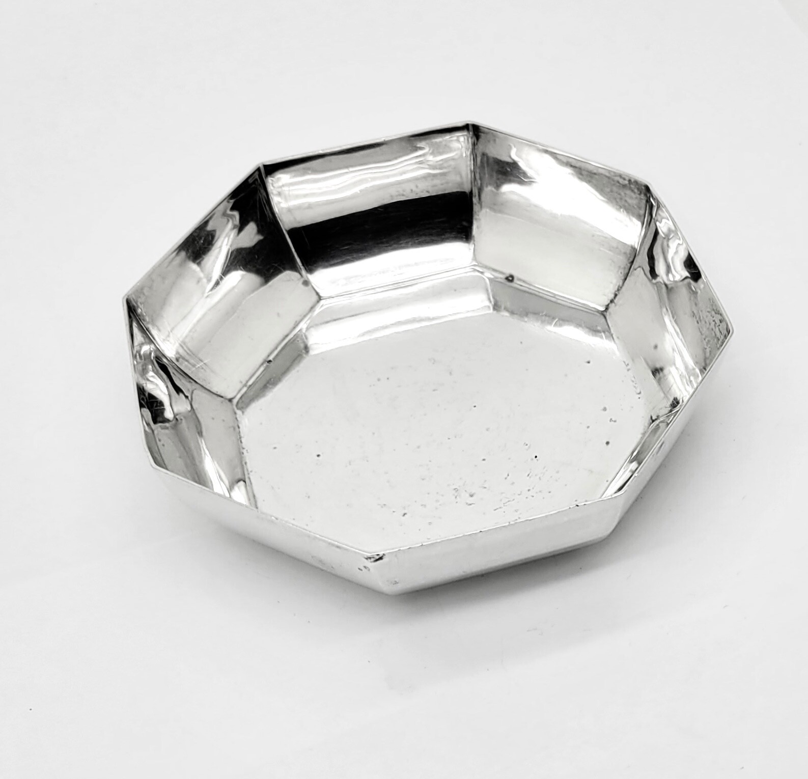 VINTAGE TIFFANY STERLING SILVER OCTAGONAL CANDY/MINT DISH, 4