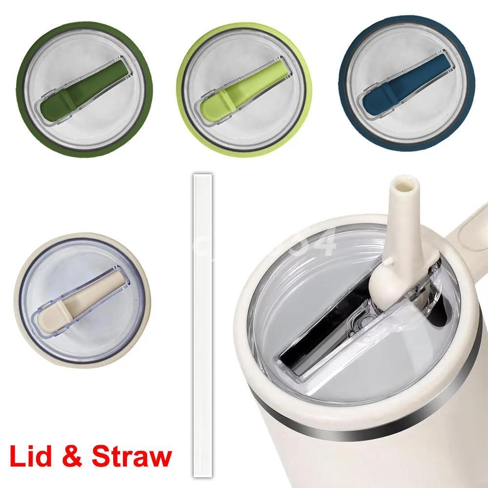 Tumbler Flip Straw Lid for 40oz Stanley Lid Reusable Tumbler Cover Straw Lid Tumbler Flip Straw Lid for 40oz Stanley Lid Reusable Tumbler Cover Straw Lid