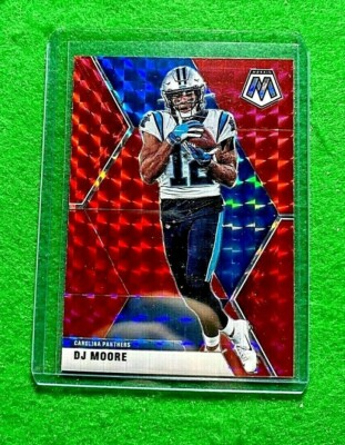 DJ MOORE PRIZM RED CARD JERSEY #12 CAROLINA