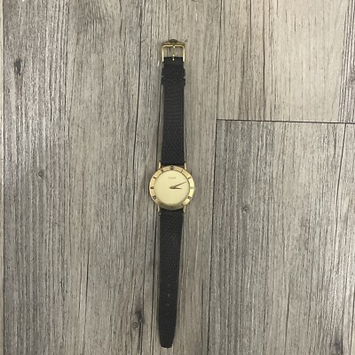 美品 GUCCI 3000.2.M GP ゴールド文字盤 クオーツ メンズ Gucci 3000.2.M Men's Quartz Round Gold Watch 35mm Leather Band B