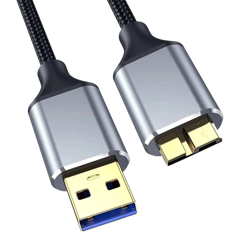 USB 3.0 Hard Drive Braided Cable 5Gbps for Portable External Hard Drive Xbox PS - Image 4 of 4