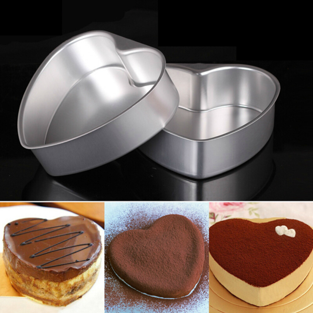 Inch Heart Shaped Cake Pan Metal Molds Non Stick Tin Bread