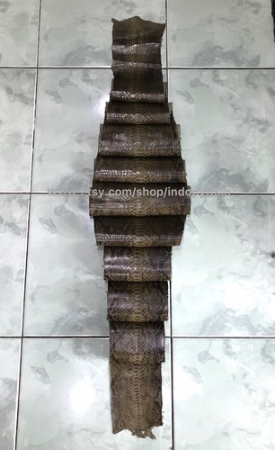 Genuine Python Leather, Exotic Snake Skin, Green SnakeSkin, Green Python Leather - Picture 6 of 8