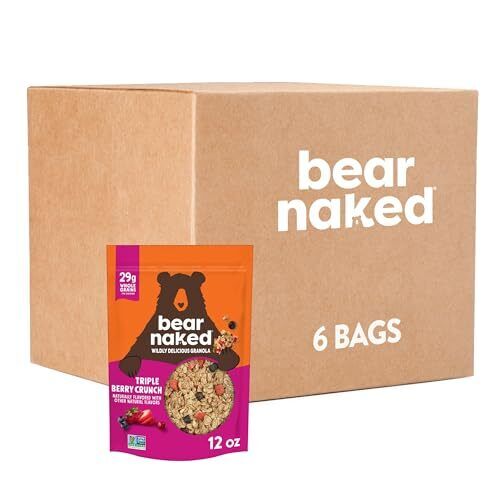 Bear Naked Granola Cereal Desayuno Snacks Triple Berry 6 Bolsas - Imagen 1 de 10