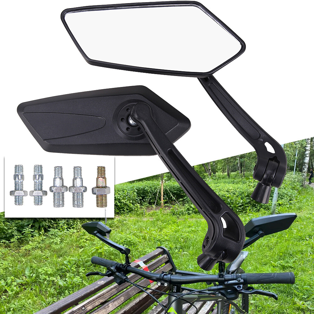 Universal Motorcycle Side Mirrors — M8/M10 Foldable Convex Rearview Mirrors For ATV, Scooter, Dirt Bike & Adventure Bikes