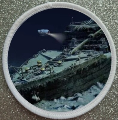 3'' Titanic Schiffswrack Unterwasser Eisen/Aufnähen Sublimation Patch Abzeichen 