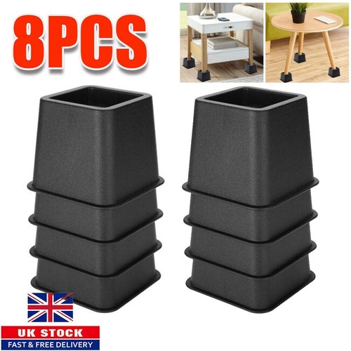 8X 4" Heavy Duty Bed Chair Risers Feet Leg Lift Furniture Extra Raisers