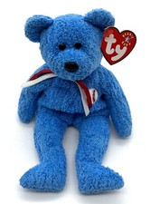 Ty Beanie Babies “Addison” the Blue Baseball Teddy Bear 2001