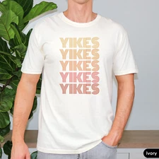 Retro Yikes TShirt Funny Unisex Graphic Tee Fun 70s Style Silly Meme Gift Shirt