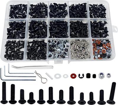 520pcs Universal Rc Screw Kit Screws Assortment Set, Hardware Fasteners for Tra.