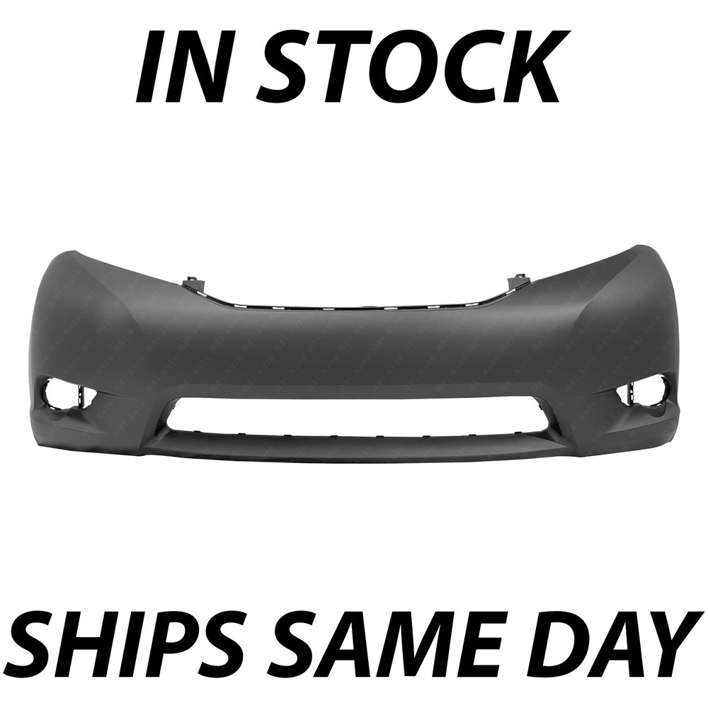 NEW Primered - Front Bumper Cover Fascia 2011-2017 Toyota Sienna Base L LE XLE
